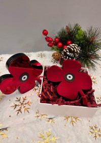 Μπορντώ τετράφυλλο τριφύλι από plexiglass